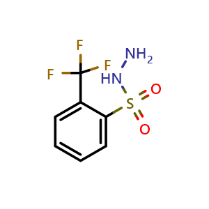 Chemical structure of 2-(Trifluoromethyl)benzene-1-sulfonohydrazide , CAS 890522-56-2, AChemBlock AD243212