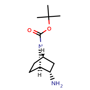 Chemical structure of tert-Butyl (1R,2S,4S)-2-amino-7-azabicyclo[2.2.1]heptane-7-carboxylate , CAS 896464-21-4, AChemBlock AD243231