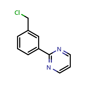 Chemical structure of 2-[3-(chloromethyl)phenyl]pyrimidine , CAS 898289-51-5, AChemBlock AD243234