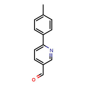 Chemical structure of 6-(4-methylphenyl)pyridine-3-carbaldehyde , CAS 898795-75-0, AChemBlock AD243238
