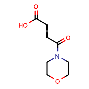 Chemical structure of 4-(morpholin-4-yl)-4-oxobut-2-enoic acid , CAS 90090-50-9, AChemBlock AD243247