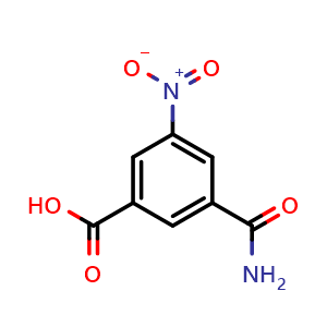 Chemical structure of 3-carbamoyl-5-nitrobenzoic acid , CAS 90196-48-8, AChemBlock AD243252