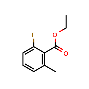 Chemical structure of Ethyl 2-fluoro-6-methylbenzoate , CAS 90259-30-6, AChemBlock AD243254