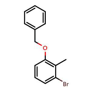 Chemical structure of 2-Benzyloxy-6-bromotoluene , CAS 909032-71-9, AChemBlock AD243267