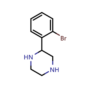 Chemical structure of 2-(2-bromophenyl)piperazine , CAS 910444-36-9, AChemBlock AD243271