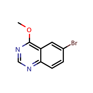 Chemical structure of 6-bromo-4-methoxyquinazoline , CAS 915924-79-7, AChemBlock AD243299
