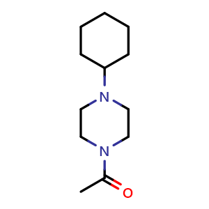 Chemical structure of 1-(4-Cyclohexyl-1-piperazinyl)ethanone , CAS 91695-59-9, AChemBlock AD243308