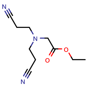 Chemical structure of Ethyl 2-(bis(2-cyanoethyl)amino)acetate , CAS 91977-56-9, AChemBlock AD243314