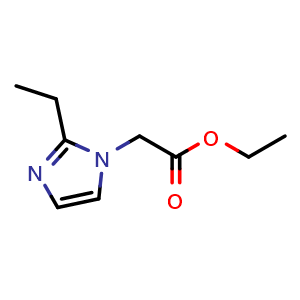 Chemical structure of Ethyl 2-(2-ethyl-1H-imidazol-1-yl)acetate , CAS 934172-26-6, AChemBlock AD243349