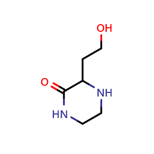 Chemical structure of 3-(2-Hydroxyethyl)piperazin-2-one , CAS 936940-62-4, AChemBlock AD243362