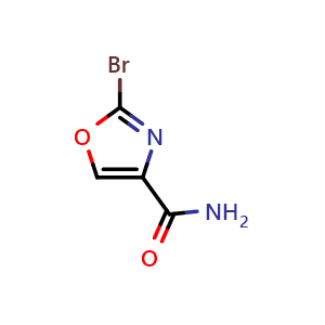Chemical structure of 2-bromo-1,3-oxazole-4-carboxamide , CAS 941306-42-9, AChemBlock AD243375
