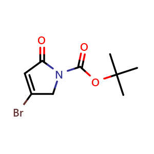 Chemical structure of tert-Butyl 3-bromo-5-oxo-2H-pyrrole-1-carboxylate , CAS 947407-87-6, AChemBlock AD243403