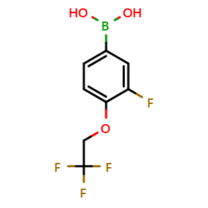 Chemical structure of [3-fluoro-4-(2,2,2-trifluoroethoxy)phenyl]boronic acid , CAS 947533-09-7, AChemBlock AD243404