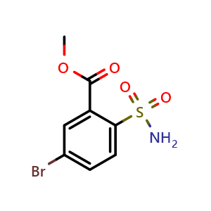 Chemical structure of Methyl 5-bromo-2-sulfamoylbenzoate , CAS 953742-67-1, AChemBlock AD243421