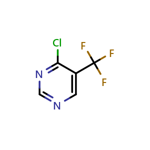 Chemical structure of 4-chloro-5-(trifluoromethyl)pyrimidine , CAS 958452-21-6, AChemBlock AD243439