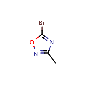 Chemical structure of 5-Bromo-3-methyl-1,2,4-oxadiazole , CAS 960053-90-1, AChemBlock AD243444