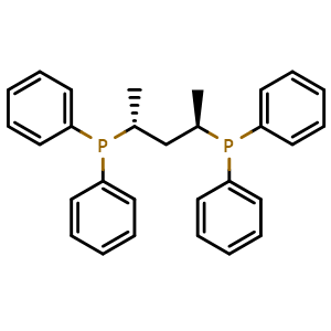 Chemical structure of [(2R,4R)-4-(diphenylphosphanyl)pentan-2-yl]diphenylphosphane , CAS 96183-46-9, AChemBlock AD243449