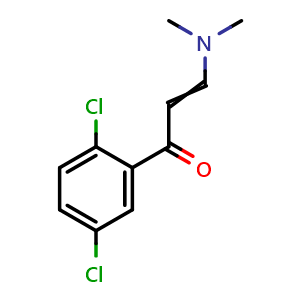 Chemical structure of 1-(2,5-dichlorophenyl)-3-(dimethylamino)prop-2-en-1-one , CAS 96604-24-9, AChemBlock AD243454