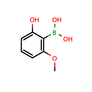 Chemical structure of 2-Hydroxy-6-methoxyphenylboronic acid , CAS 98546-52-2, AChemBlock AD243468