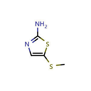 Chemical structure of 5-(methylsulfanyl)-1,3-thiazol-2-amine , CAS 99171-11-6, AChemBlock AD243474