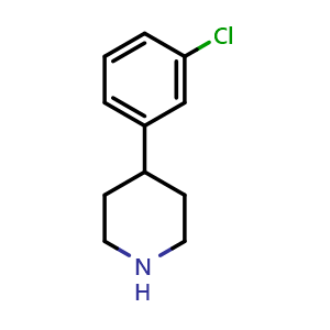 Chemical structure of 4-(3-chlorophenyl)piperidine , CAS 99329-53-0, AChemBlock AD243478