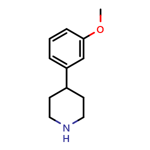 Chemical structure of 4-(3-methoxyphenyl)piperidine , CAS 99329-55-2, AChemBlock AD243479