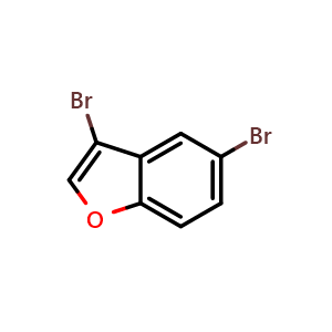 Chemical structure of 3,5-Dibromobenzofuran , CAS 99660-97-6, AChemBlock AD243482