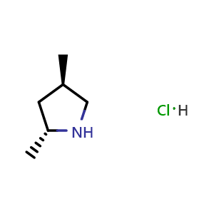 Chemical structure of (2R,4R)-2,4-Dimethylpyrrolidine hydrochloride , CAS 3031646-77-9, AChemBlock AD243492