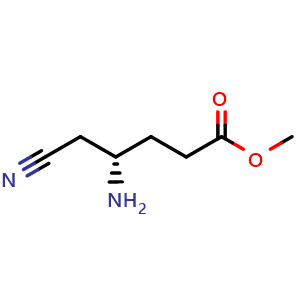 Chemical structure of (S)-Methyl 4-amino-5-cyanopentanoate , AChemBlock AD243524