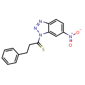 Chemical structure of 1-(6-nitrobenzo[d][1,2,3]triazol-1-yl)-3-phenylpropane-1-thione , CAS 3037703-33-3, AChemBlock AD243533