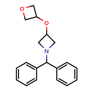 Chemical structure of 1-benzhydryl-3-(oxetan-3-yloxy)azetidine , AChemBlock AD243541