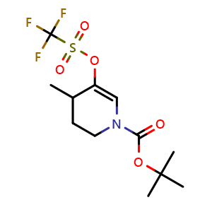 Chemical structure of 1-Boc-4-methyl-1,4,5,6-tetrahydro-3-pyridyl Trifluoromethanesulfonate , CAS 3031808-19-9, AChemBlock AD243542