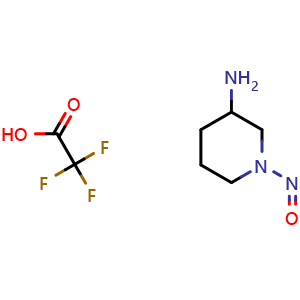 Chemical structure of 1-Nitrosopiperidin-3-amine trifluoroacetate , AChemBlock AD243544