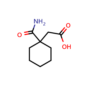 Chemical structure of 2-(1-Carbamoylcyclohexyl)acetic acid , AChemBlock AD243546