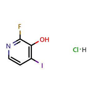 Chemical structure of 2-fluoro-4-iodopyridin-3-ol hydrochloride , CAS 3037676-87-9, AChemBlock AD243586