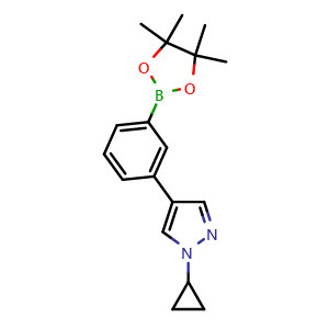 Chemical structure of 3-(1-Cyclopropyl-4-pyrazolyl)phenylboronic acid pinacol ester , AChemBlock AD243594