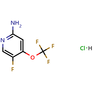 Chemical structure of 5-Fluoro-4-(trifluoromethoxy)pyridin-2-amine hydrochloride , AChemBlock AD243639