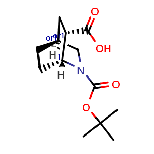Chemical structure of Endo-2-tert-Butoxycarbonyl-2-azabicyclo[2.2.2]octane-6-carboxylic acid , AChemBlock AD243667
