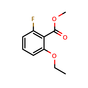 Chemical structure of Methyl 2-ethoxy-6-fluorobenzoate , CAS 2230189-37-2, AChemBlock AD243684