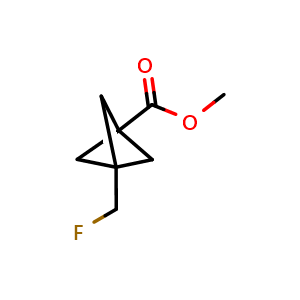 Chemical structure of Methyl 3-(fluoromethyl)bicyclo[1.1.1]pentane-1-carboxylate , CAS 3037676-53-9, AChemBlock AD243685