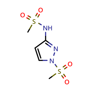 Chemical structure of N-(1-(Methylsulfonyl)-1H-pyrazol-3-yl)methanesulfonamide , AChemBlock AD243692