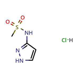 Chemical structure of N-(1H-Pyrazol-3-yl)methanesulfonamide hydrochloride , AChemBlock AD243694