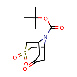 Chemical structure of tert-Butyl 3,3,7-trioxo-3thia-9-azabicyclo[3.3.1]nonane-9-carboxylate , AChemBlock AD243717