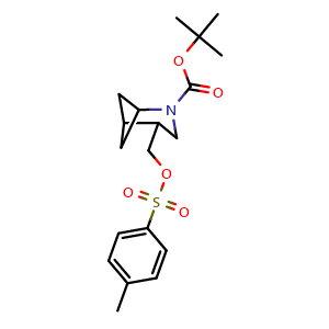 Chemical structure of tert-Butyl 4-(p-tolylsulfonyloxymethyl)-2-azabicyclo[3.1.1]heptane-2-carboxylate , AChemBlock AD243722