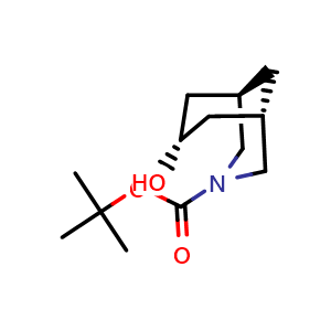 Chemical structure of tert-Butyl endo-7-hydroxy-3-azabicyclo[3.3.1]nonane-3-carboxylate , AChemBlock AD243727