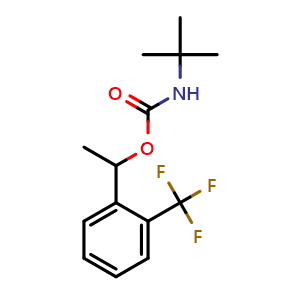 Chemical structure of tert-Butyl methyl(2-(trifluoromethyl)benzyl) carbamate , AChemBlock AD243728