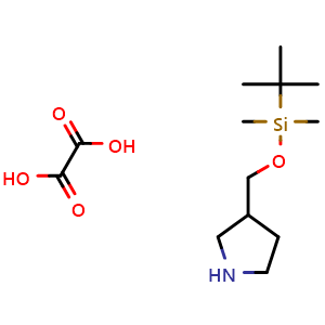 Chemical structure of tert-Butyl-dimethyl-(pyrrolidin-3-ylmethoxy)silane;oxalic acid , CAS 3023063-40-0, AChemBlock AD243731