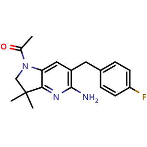 1-(5-Amino-6-(4-fluorobenzyl)-3,3-dimethyl-2,3-dihydro-1H-pyrrolo[3,2-b]pyridin-1-yl)ethan-1-one