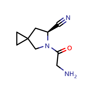 Chemical structure of (S)-5-glycyl-5-azaspiro[2.4]heptane-6-carbonitrile , AChemBlock AD243806