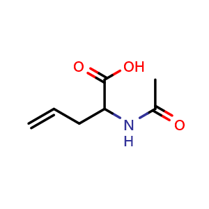 Chemical structure of 2-Acetamidopent-4-enoic acid , CAS 50299-14-4, AChemBlock AD243826
